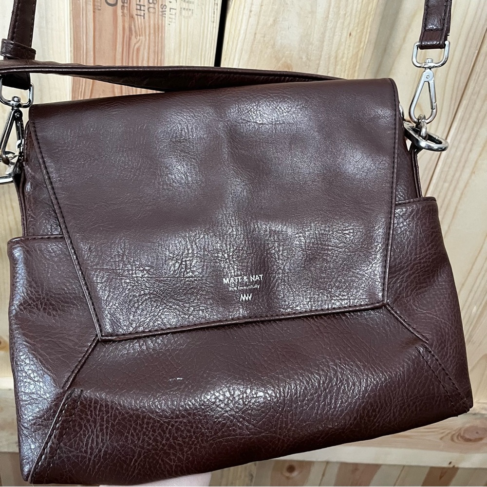 Matt & Nat Women’s Vegan Minka Brown Crossbody Purse Casual Classic Fall